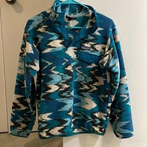 Patagonia Trout Tail Elwha Blue Snap T Synchilla Fleece Pullover